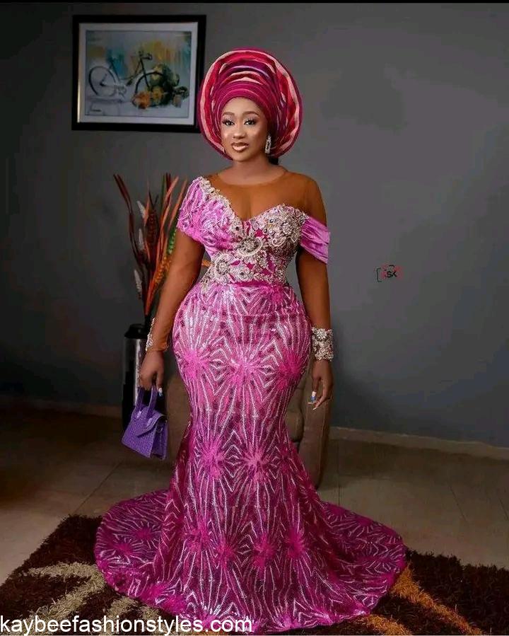 Best Lace Gown Styles for Ladies in 2022 and 2023 Kaybee Fashion Styles