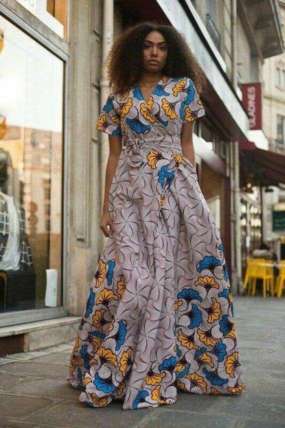 Beautiful Ankara and Lace Wrap Gown Styles in 2022