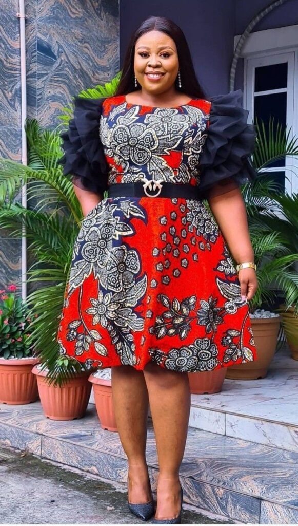 Ankara short sales gown for ladies