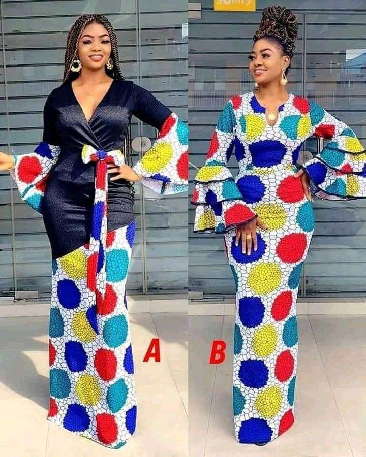 Latest Ankara Plain and Pattern Styles for Ladies