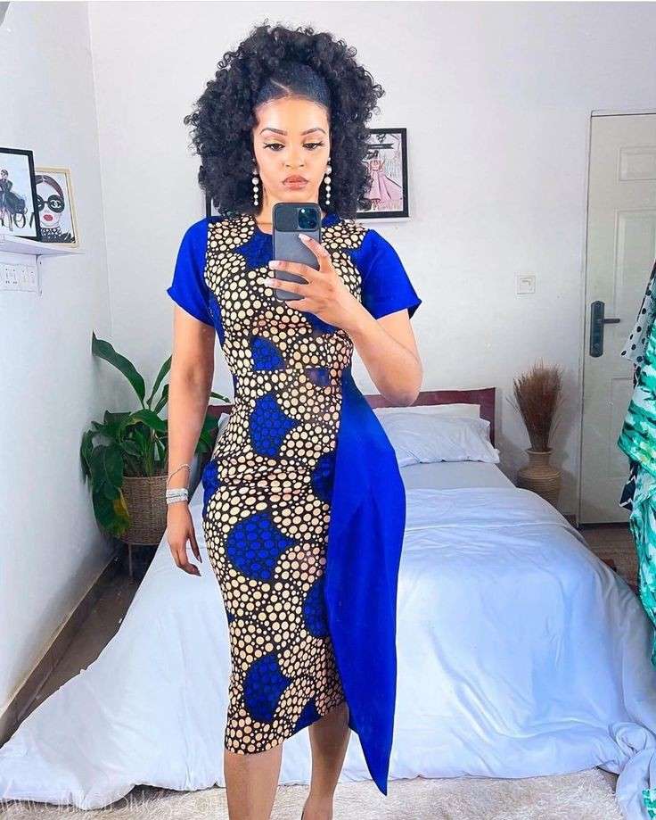Ankara Plain and Pattern Gown Styles for Ladies  Ghanammacom