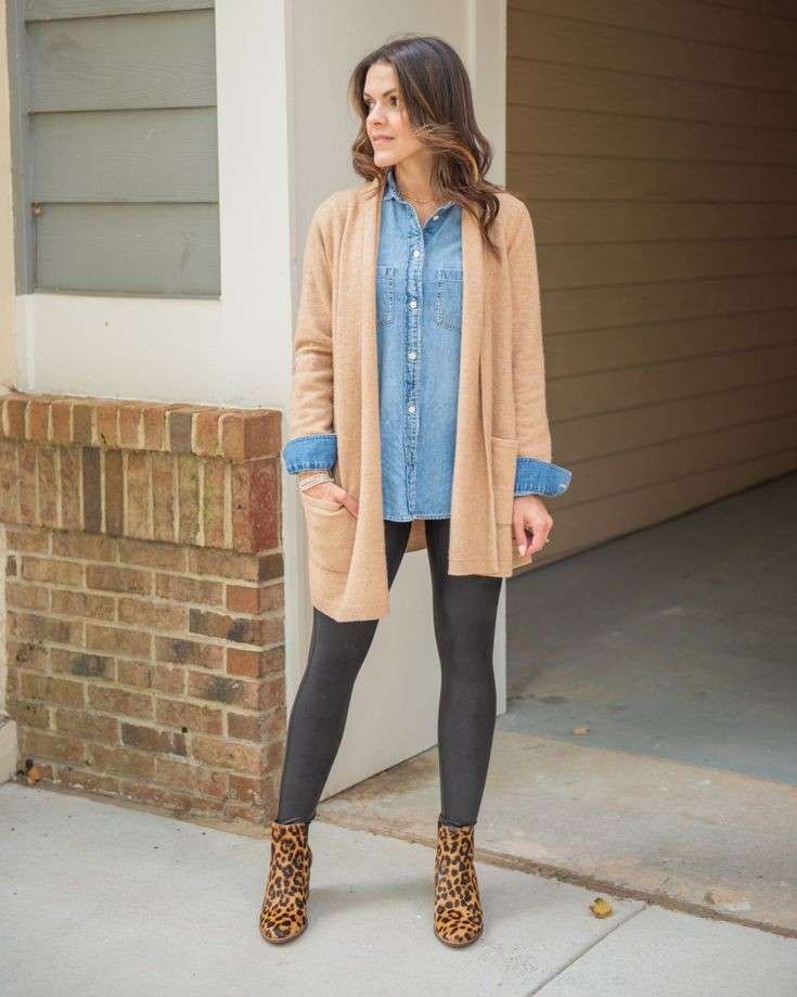 Denim Shirt With Leggings