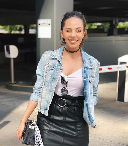 Denim Jacket With Leather Skirt 