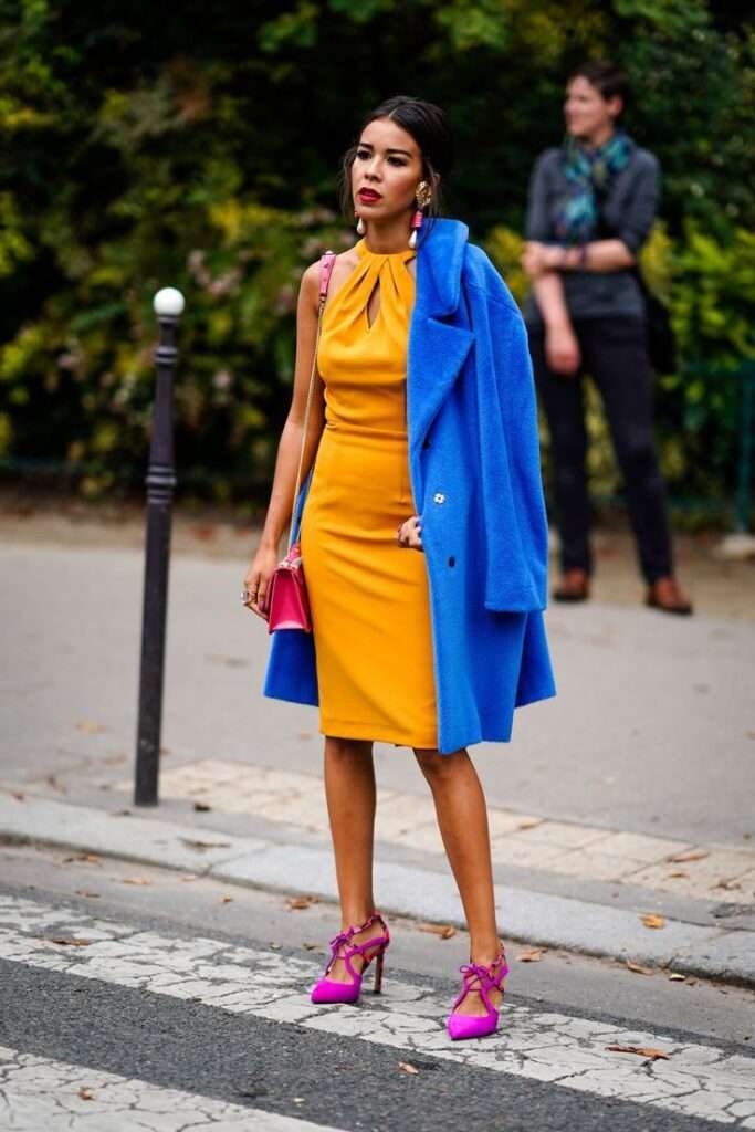 How To Wear Orange and Blue Outfit