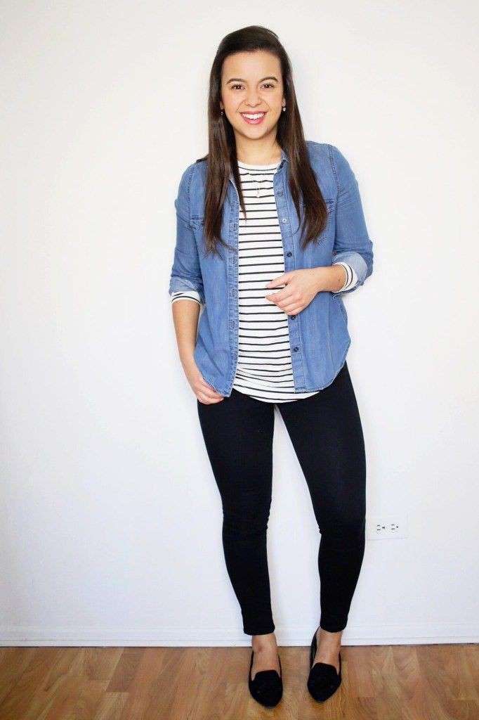 Denim Shirt With Leggings