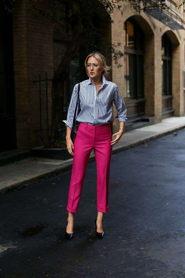 Pastel Pink Pants + Soft Stripes for Summer - Lauren Schwaiger