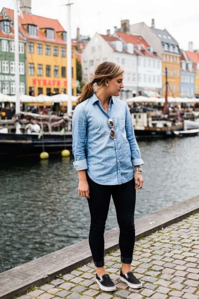 Denim Shirt With Leggings