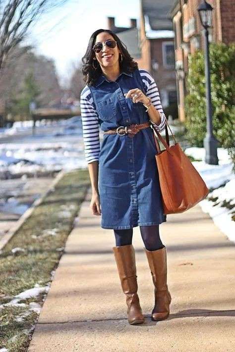 Denim Shirt With Leggings