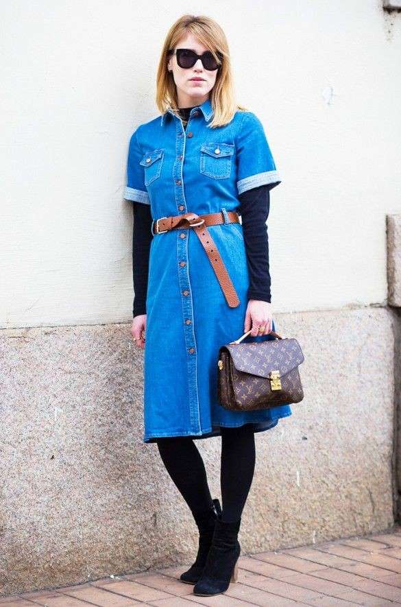 Denim Shirt With Leggings