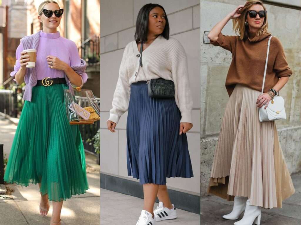 How To Wear a Pleated Skirt in Fall