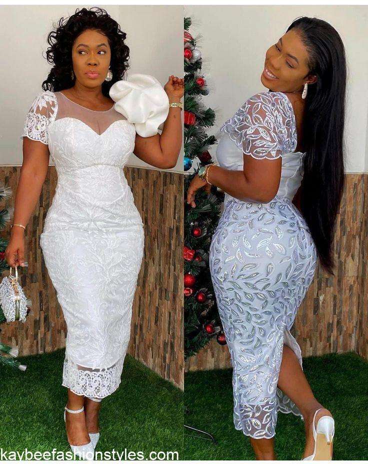 Short White Lace Gown Styles