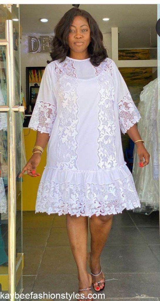 Short White Lace Gown Styles