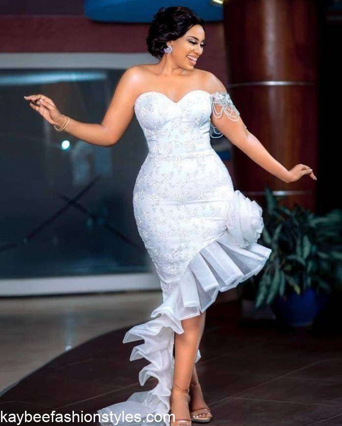 Short White Lace Gown Styles