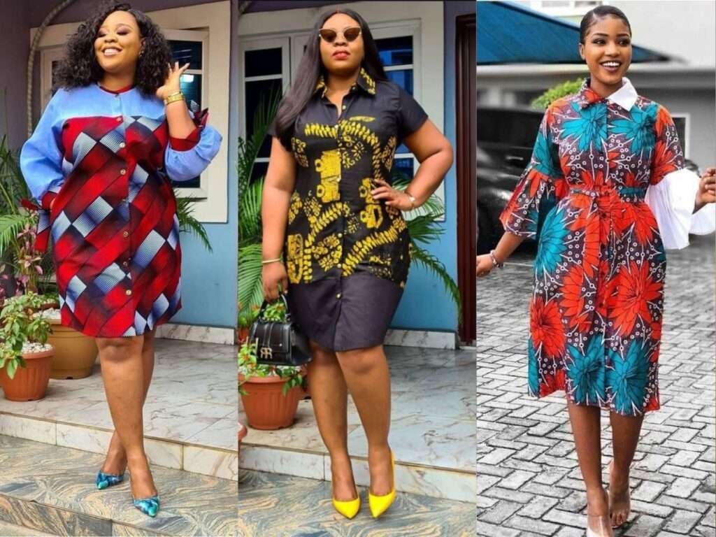 Ankara shirt dresses for ladies sale