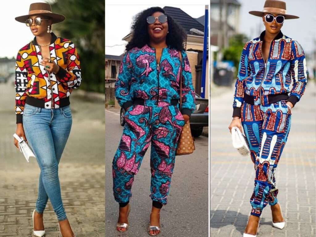 Ankara Bomber Jacket Styles for Ladies