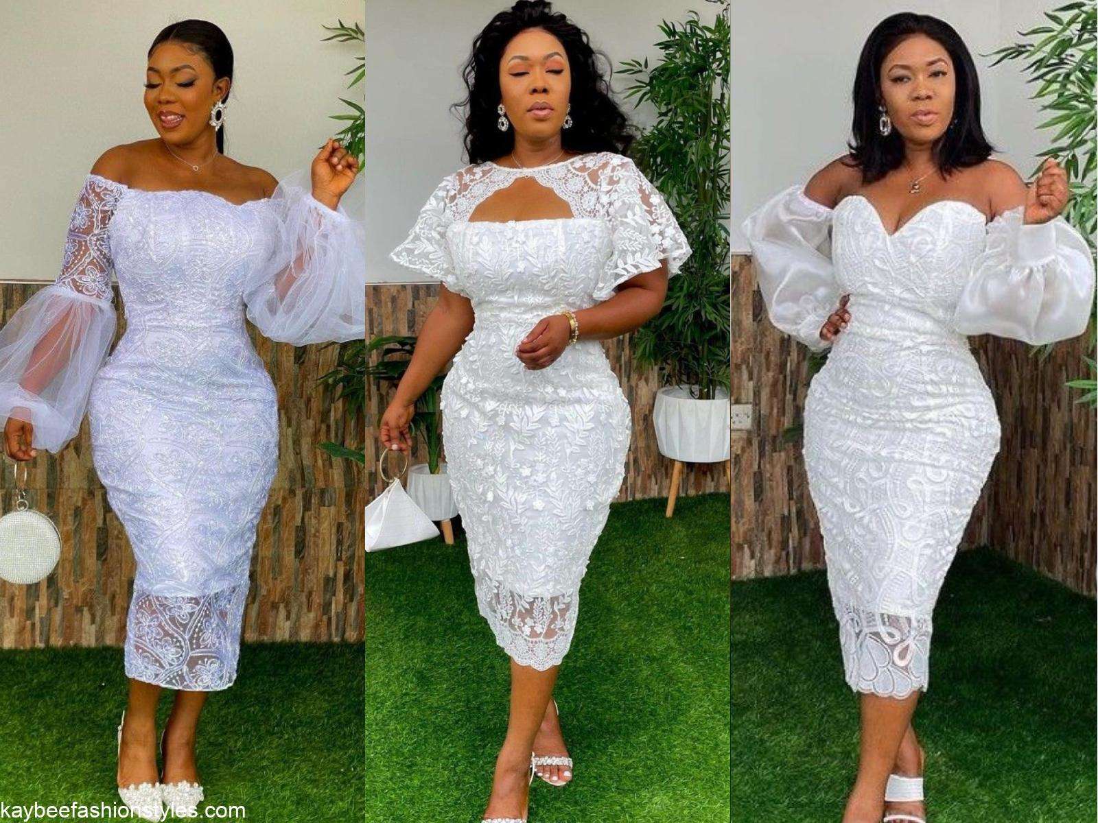 Best Short White Lace Gown Styles in 2022 and 2023 - Kaybee Fashion Styles