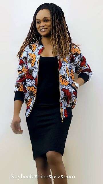 Ankara Bomber Jacket Styles for Ladies