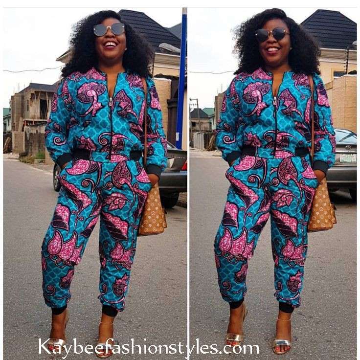 Ankara Bomber Jacket Styles for Ladies