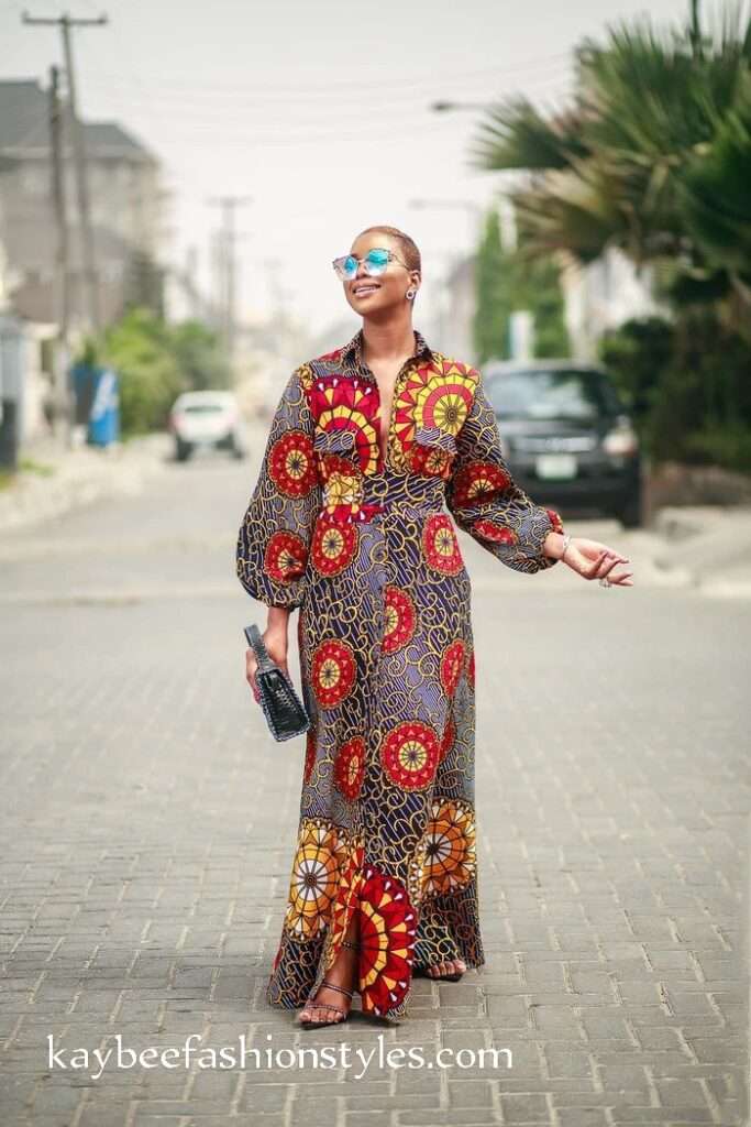 Shirt deals gown ankara