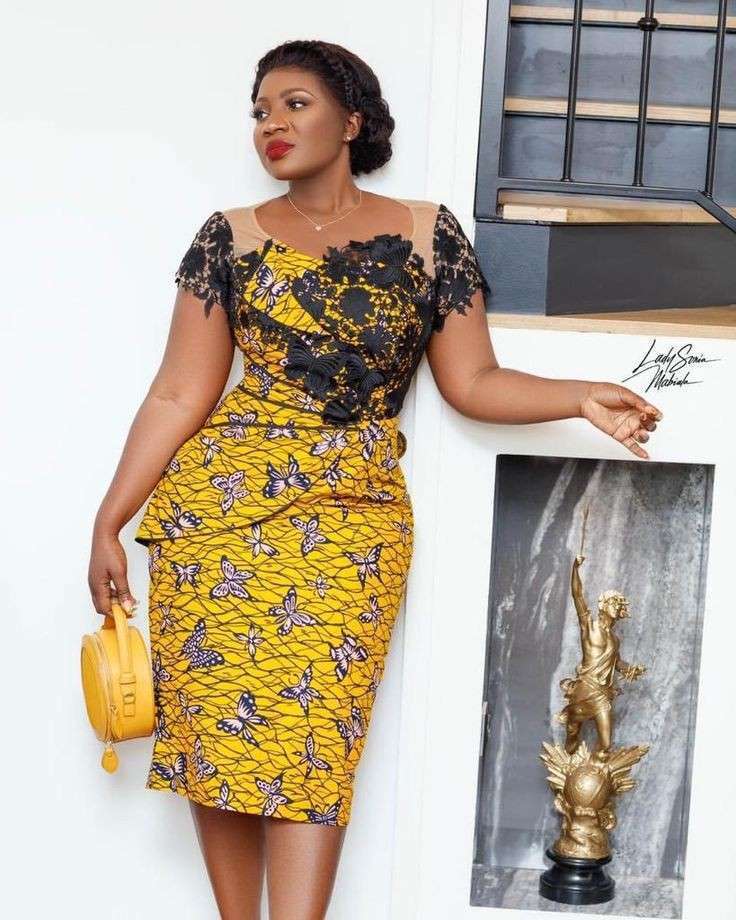 Ankara Pencil Gown With Peplum Styles in 2022