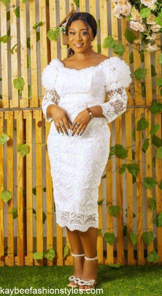 Short White Lace Gown Styles