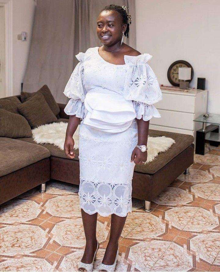 Short White Lace Gown Styles