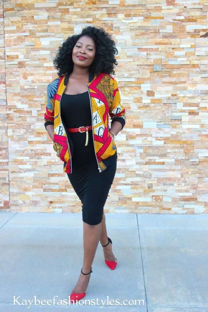 Ankara Bomber Jacket Styles for Ladies