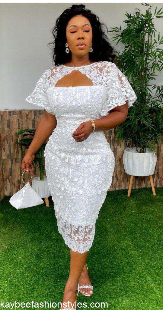 Short White Lace Gown Styles
