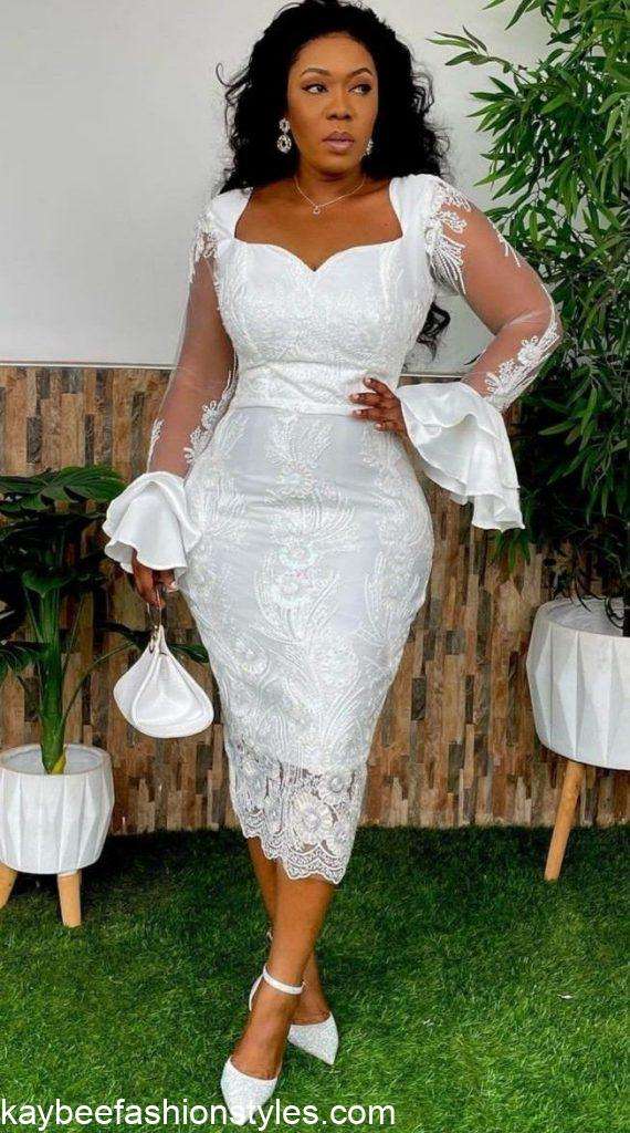 Short White Lace Gown Styles