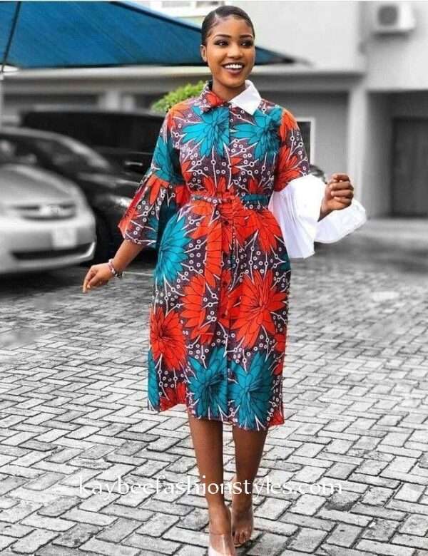 Ankara Shirt Dress.