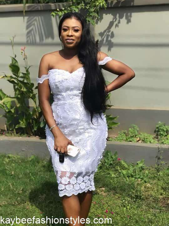 Short White Lace Gown Styles