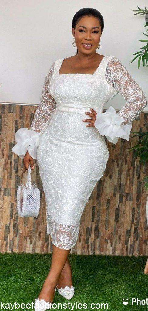 Best Short White Lace Gown Styles in 2022 and 2023 - Kaybee