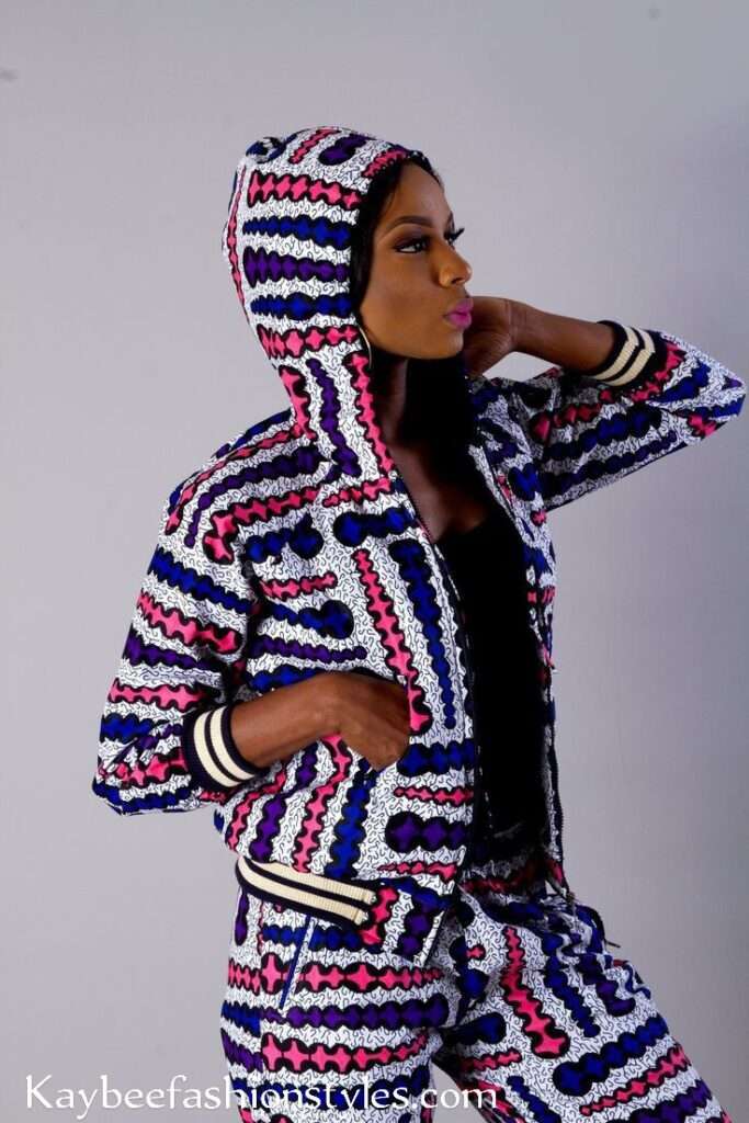 Ankara Bomber Jacket Styles for Ladies