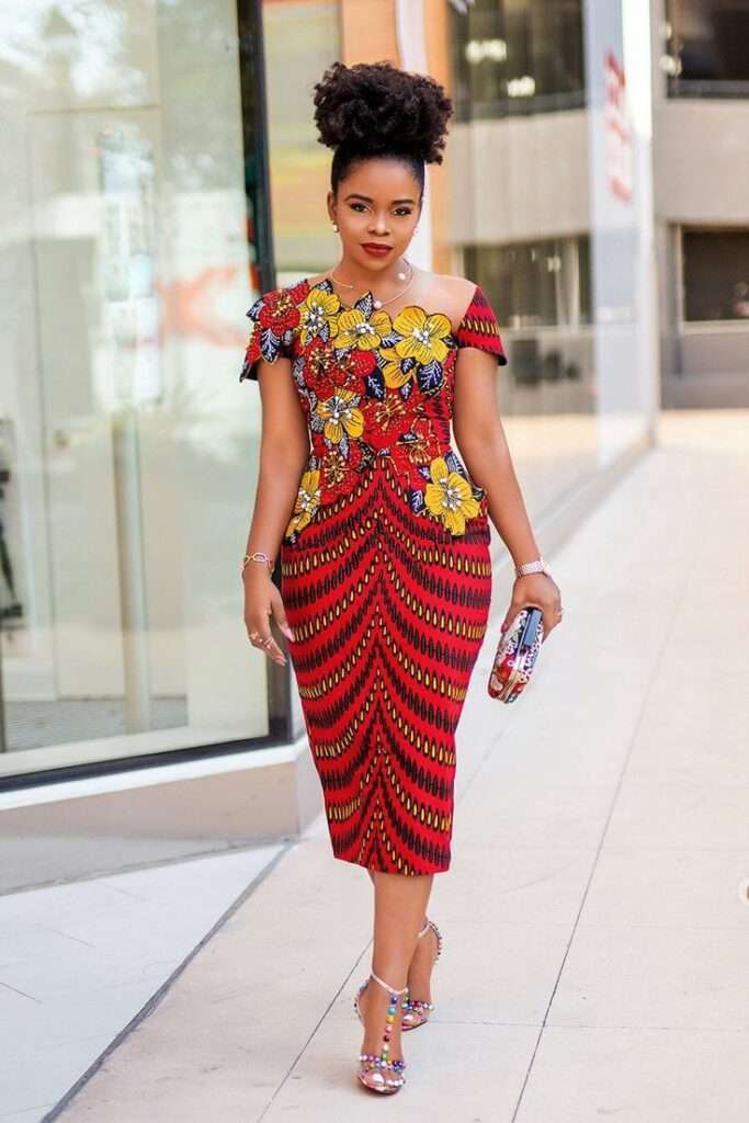 Ankara Pencil Gown With Peplum Styles in 2022