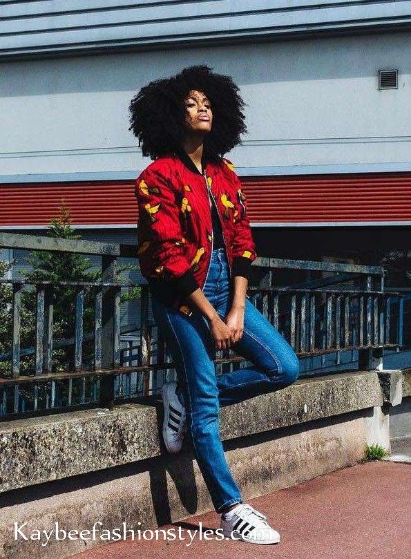 Ankara Bomber Jacket Styles for Ladies