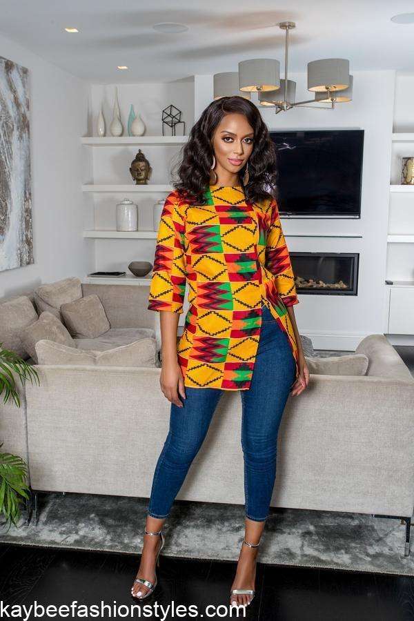 Long Ankara Tops on Jeans 