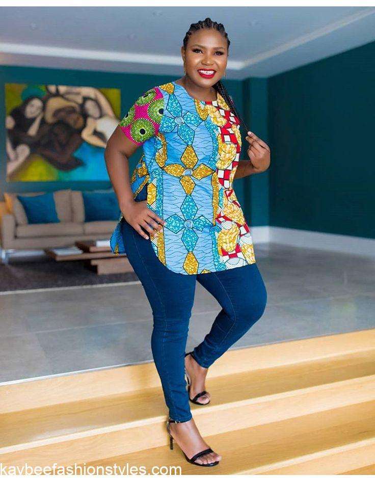 Long Ankara Tops on Jeans 