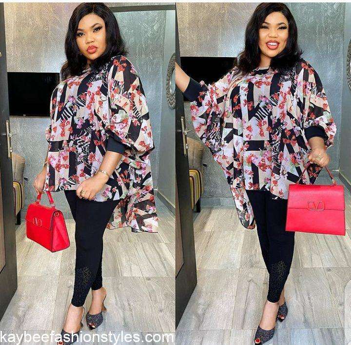 Long Ankara Tops on Jeans 