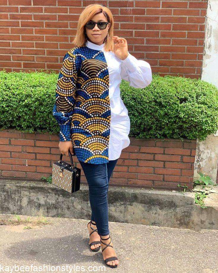 Long Ankara Tops on Jeans 