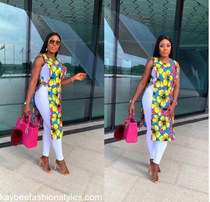 Long Ankara Tops on Jeans 