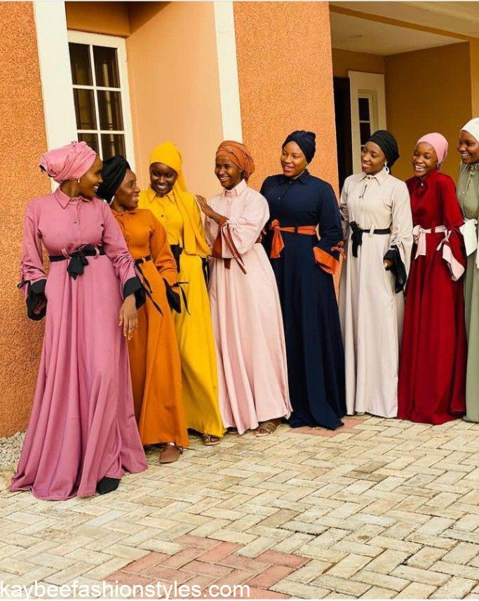 Plain Material Styles for Muslim Ladies in Nigeria