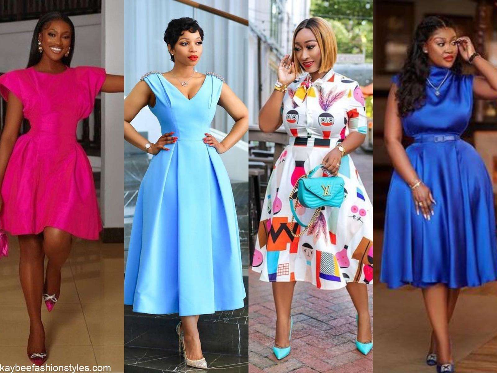 35+Trendy and Smart Short Gown Styles for Owambe/ Parties and Aso-ebi Slay  - Stylish Naija