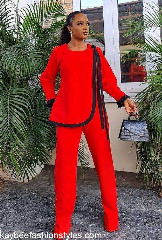 Material Top and Trouser Styles for Ladies