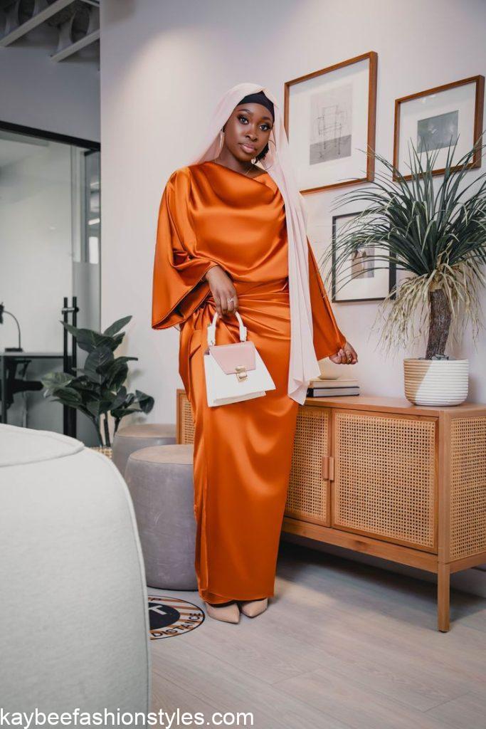 Plain Material Styles for Muslim Ladies in Nigeria