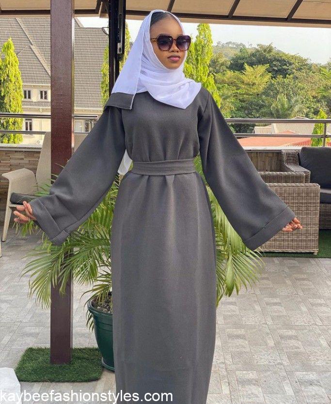 Plain Material Styles for Muslim Ladies in Nigeria