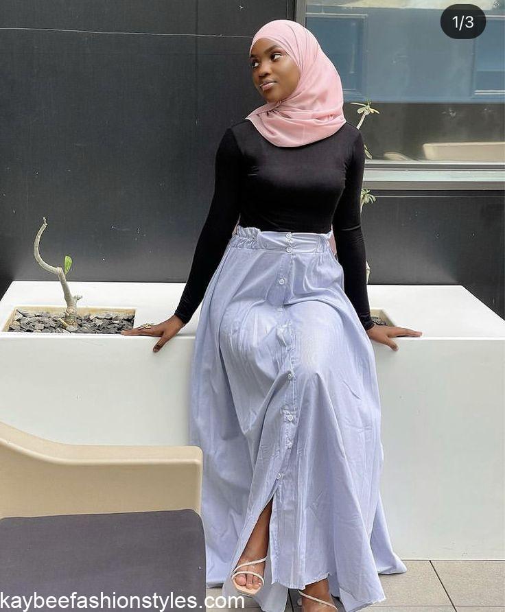 Plain Material Styles for Muslim Ladies in Nigeria