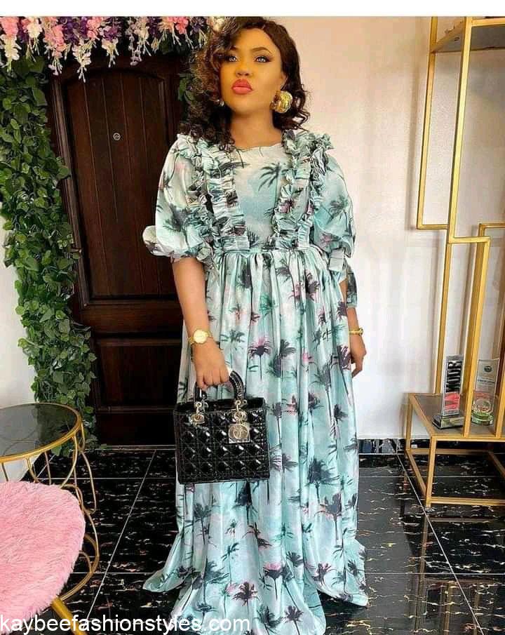 Best Flower Chiffon Gown Styles in Nigeria