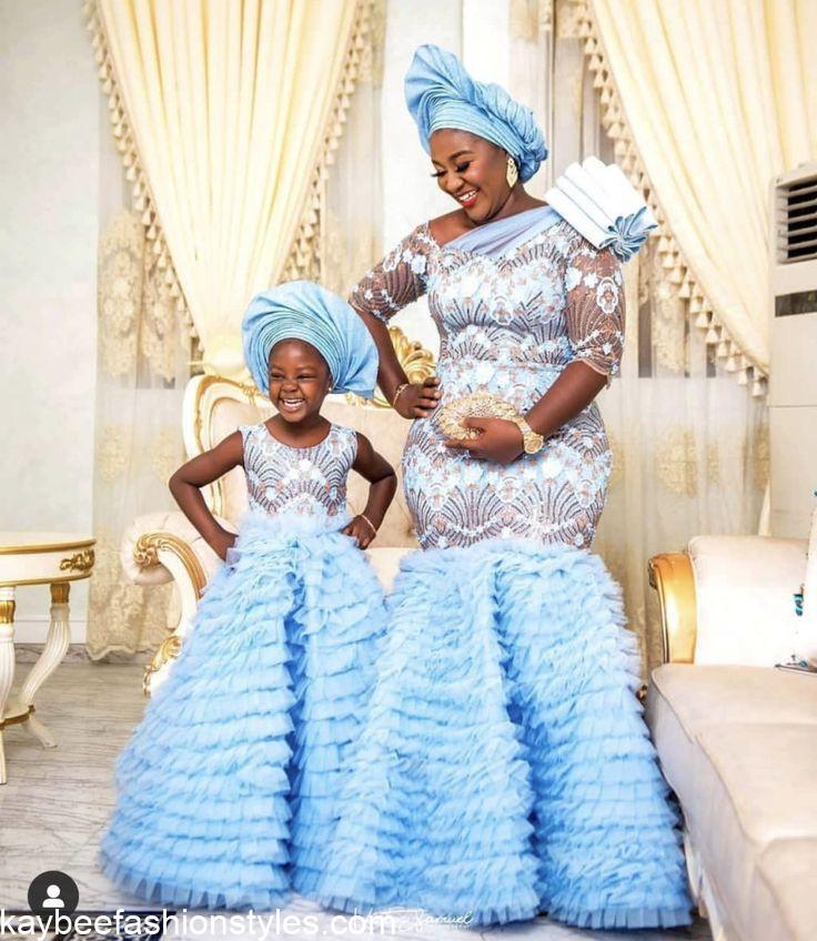 30 Best Matching Mother and Daughter Lace Styles in Nigeria