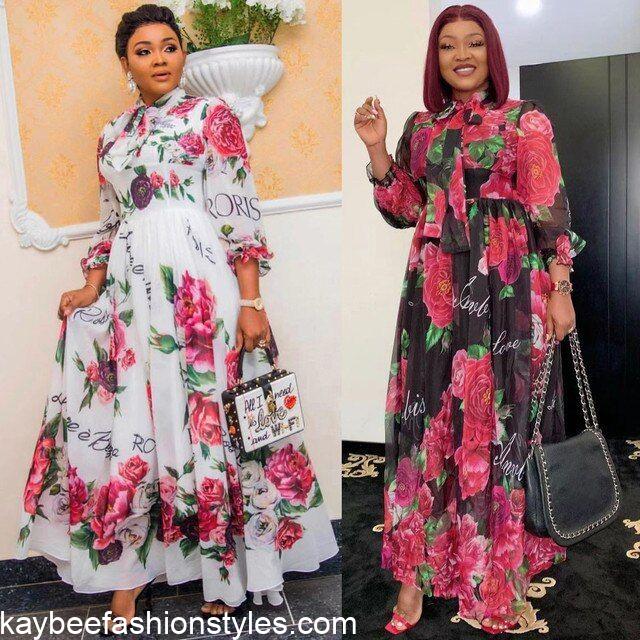 Best Flower Chiffon Gown Styles in Nigeria