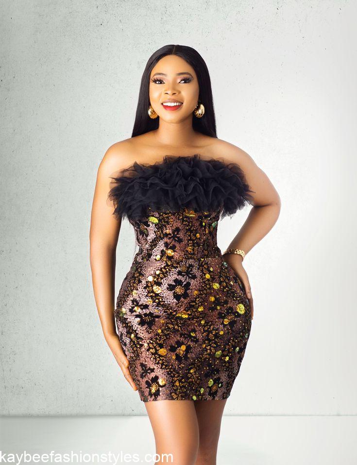 Short Dinner Gown Styles for Nigerian Ladies 